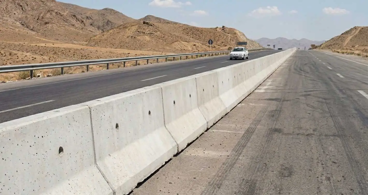 موانع بتنی نیوجرسی در حاشیه بزرگراه