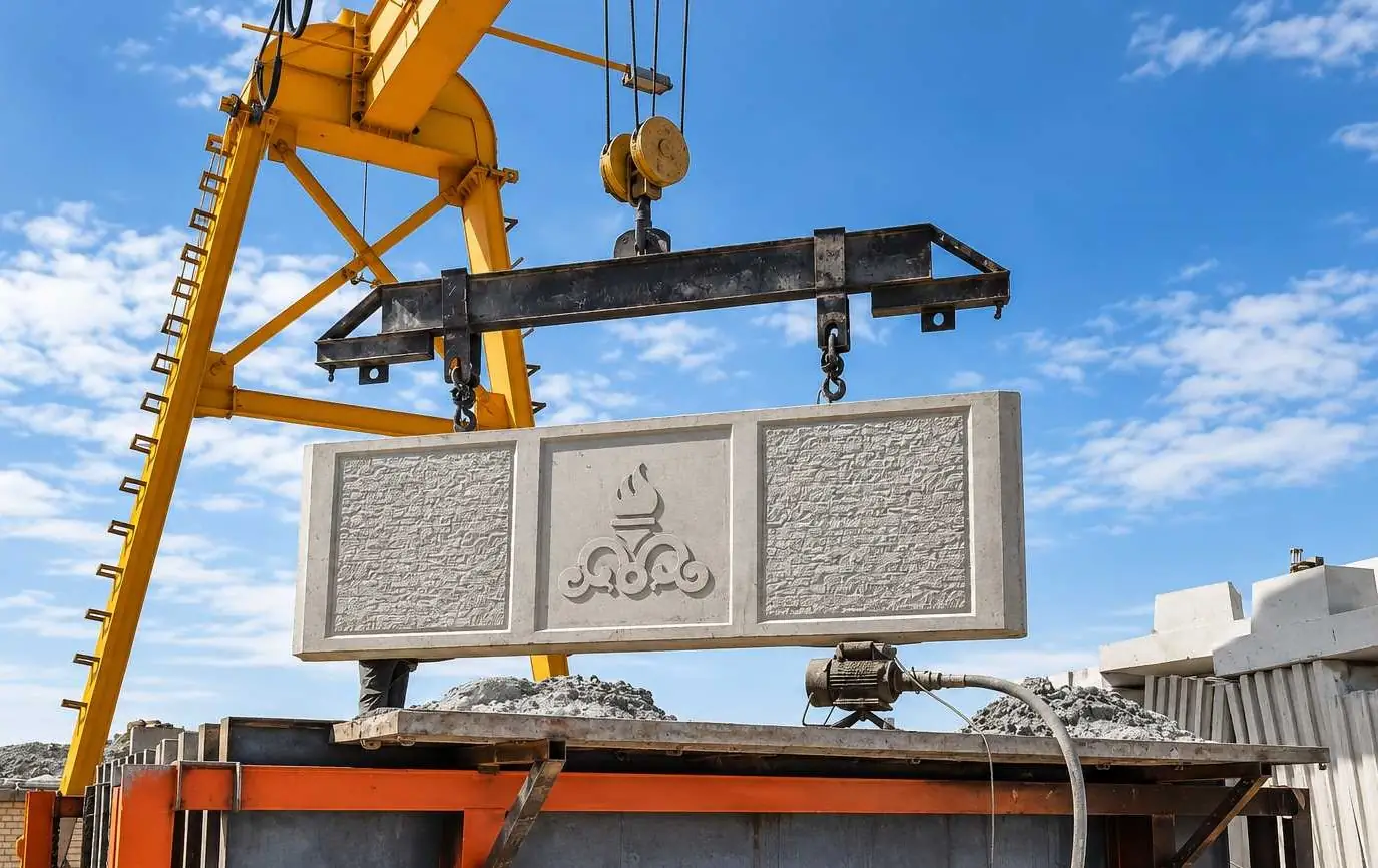 پنل نقش دار دیوار حفاظتی آب شیرین کن بندرعباس با جرثقیل